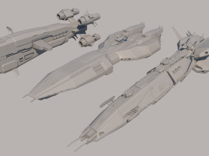 spaceships Model 3D