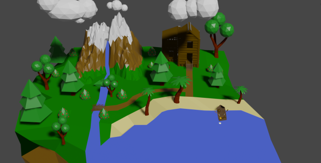 island 3D Model .c4d .max .obj .3ds .fbx .stl .blend 