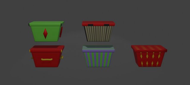 Holiday boxes 3D Model .c4d .max .obj .3ds .fbx .stl .blend 