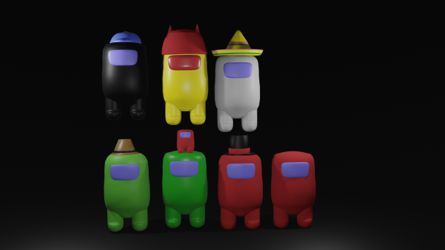 Among us collection 3D 模型 .c4d .max .obj .3ds .fbx .stl .blend 