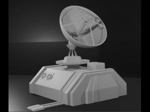 Station with antenna 3D-Modell