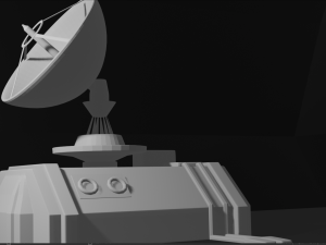 Station with antenna 3D-Modell