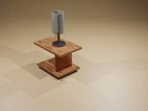 Bedside table with lamp Modelo 3D