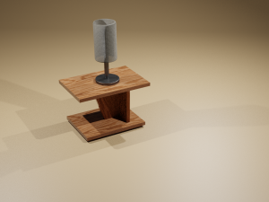 Bedside table with lamp 3D 모델