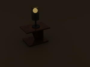Bedside table with lamp 3D 모델