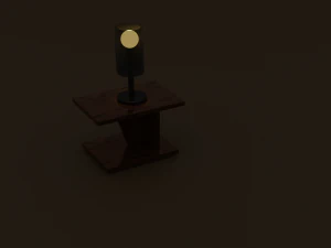 Bedside table with lamp 3D Model