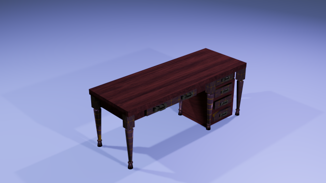 Desk 3D Model .c4d .max .obj .3ds .fbx .stl .blend 