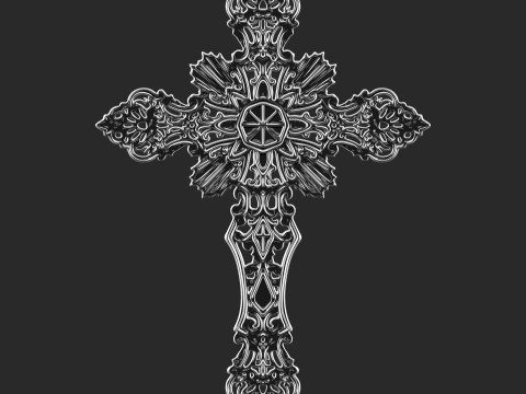 Christian cross 001 Modelo de Impressão 3D