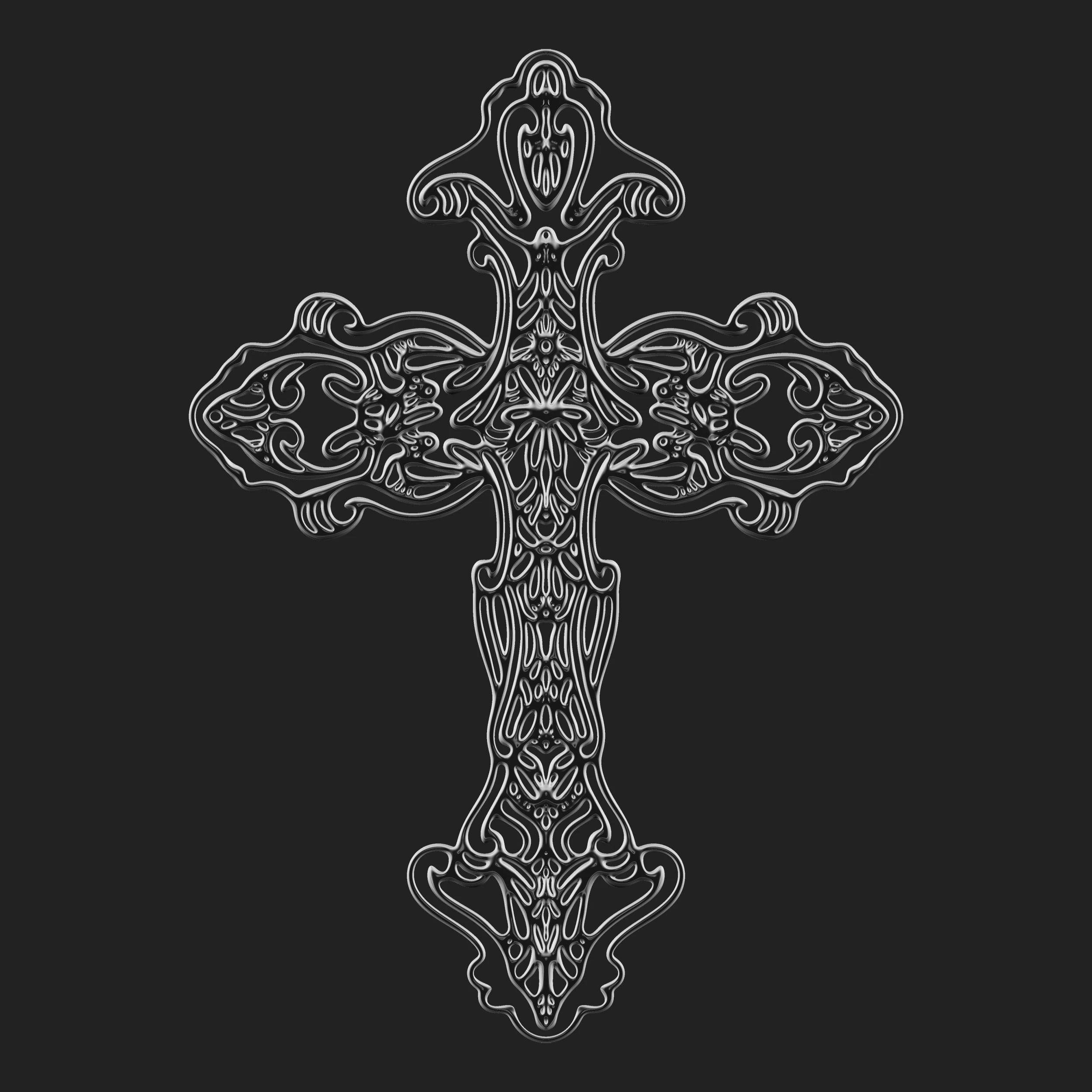Christian cross 004 3D Print Model .c4d .max .obj .3ds .fbx .stl .blend