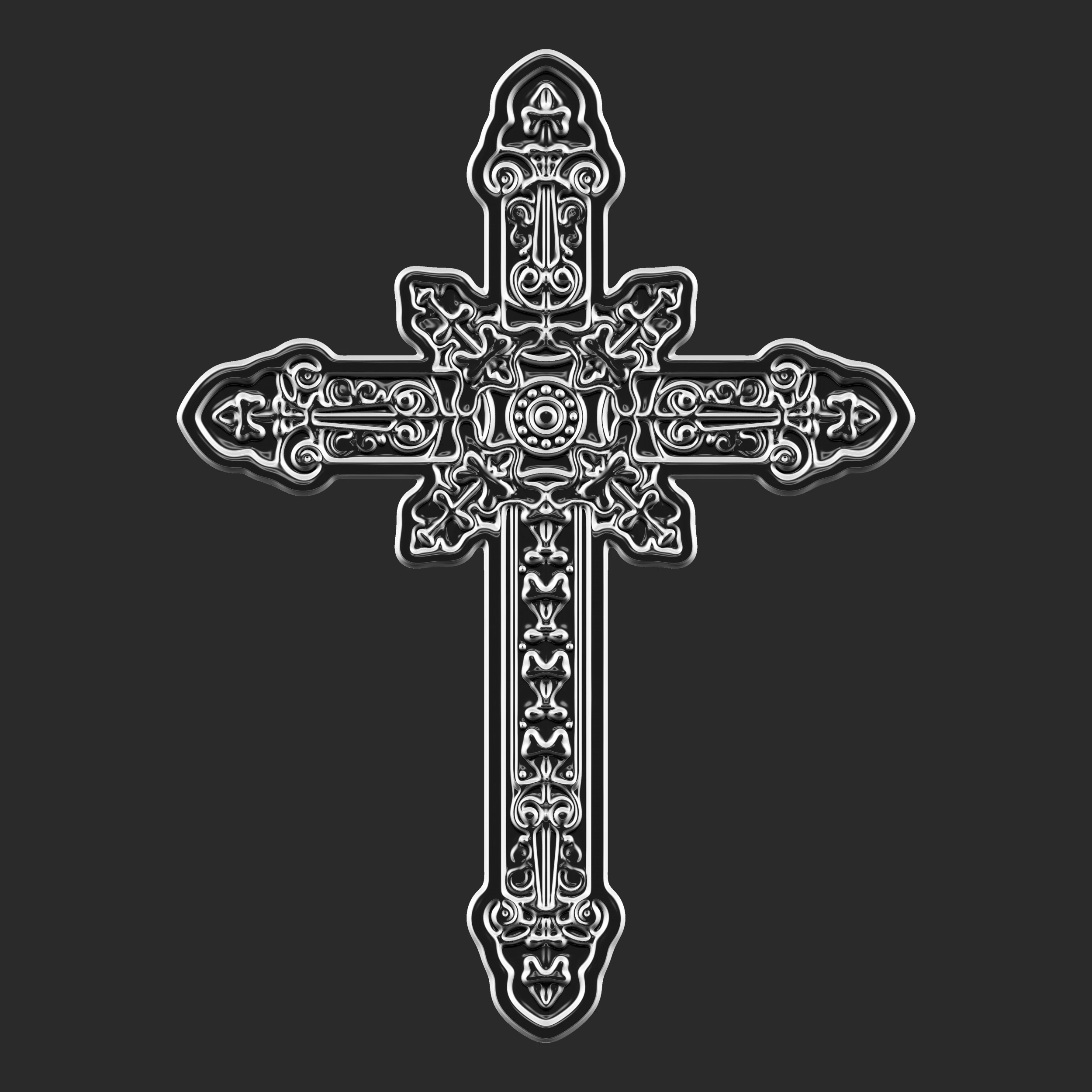 Christian cross 005 3D Print Model .c4d .max .obj .3ds .fbx .stl .blend 