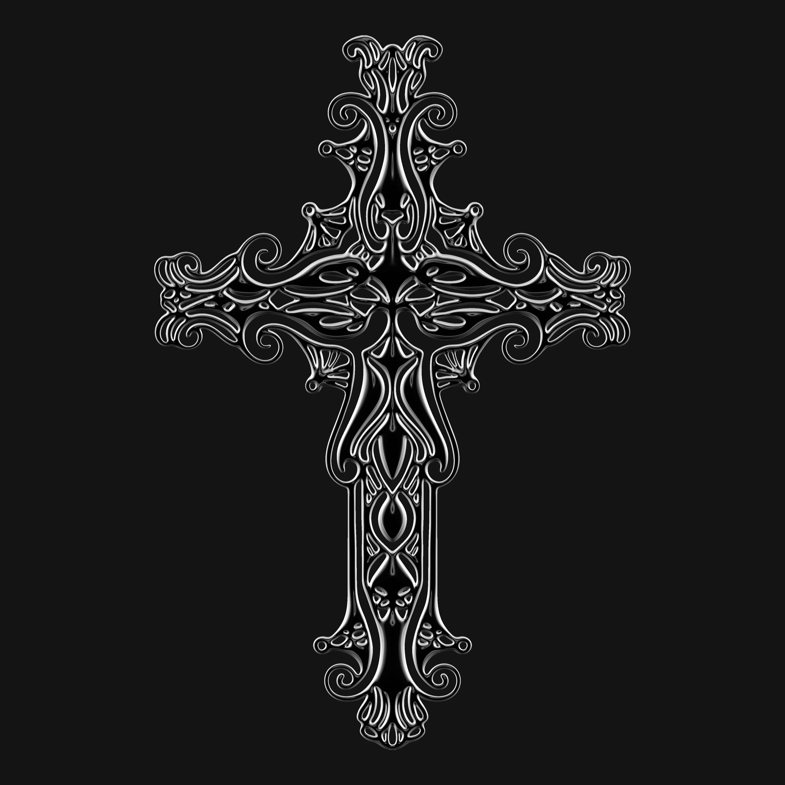 Christian cross 006 3D Print Model .c4d .max .obj .3ds .fbx .stl .blend 