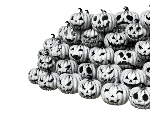 32 Halloween Pumpkin s Expressive Jack-o-Lanterns 3D Model