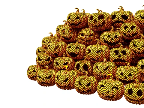 32 Halloween Pumpkin s Expressive Jack-o-Lanterns 3D Model