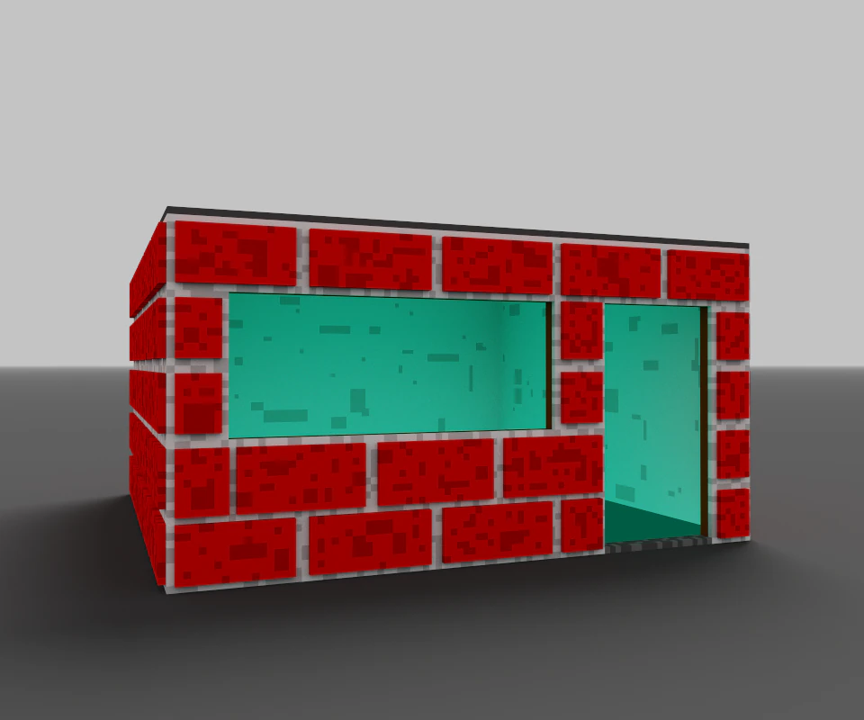 brick house 3D Model .c4d .max .obj .3ds .fbx .stl .blend 
