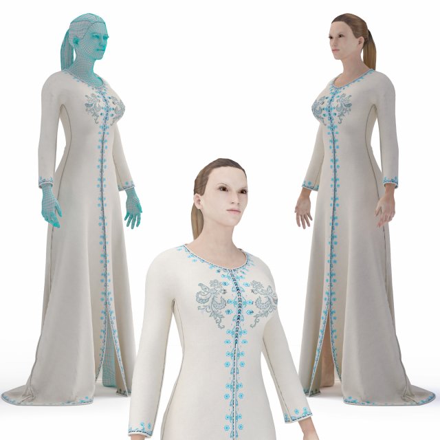 3d character female with arabian cloth Modello 3D .c4d .max .obj .3ds .fbx .stl .blend