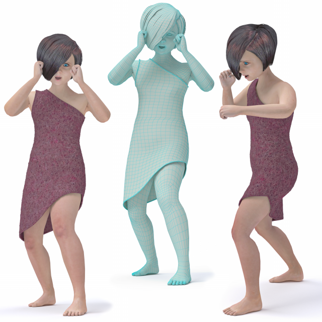 3d character child animated punching bag Modelo 3D .c4d .max .obj .3ds .fbx .stl .blend 