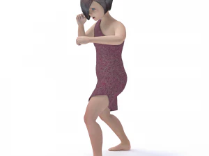 3d character child animated punching bag 3D Model