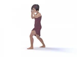 3d character child animated punching bag 3D Model