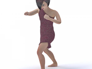 3d character child animated punching bag 3D Model