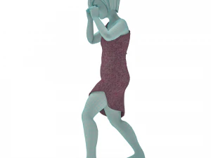 3d character child animated punching bag 3D Model