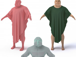 3d old character with clothing 3D Model