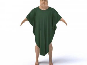 3d old character with clothing 3D Model