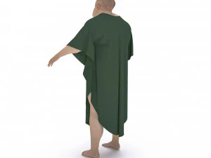3d old character with clothing 3D Model
