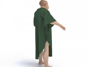 3d old character with clothing 3D Model