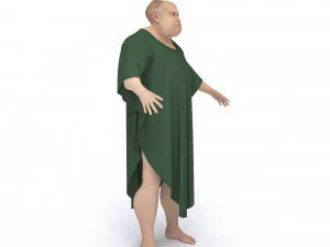 3d old character with clothing 3D Model