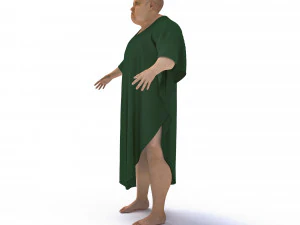 3d old character with clothing 3D Model