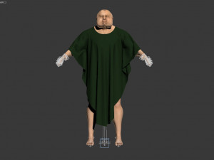 3d old character with clothing 3D Модель
