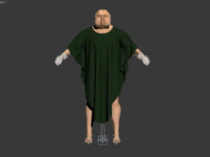 3d old character with clothing 3D Model