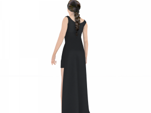 3d character female night dress clothing 3D मॉडल