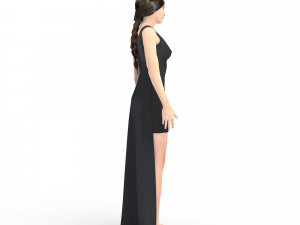 3d character female night dress clothing 3D मॉडल