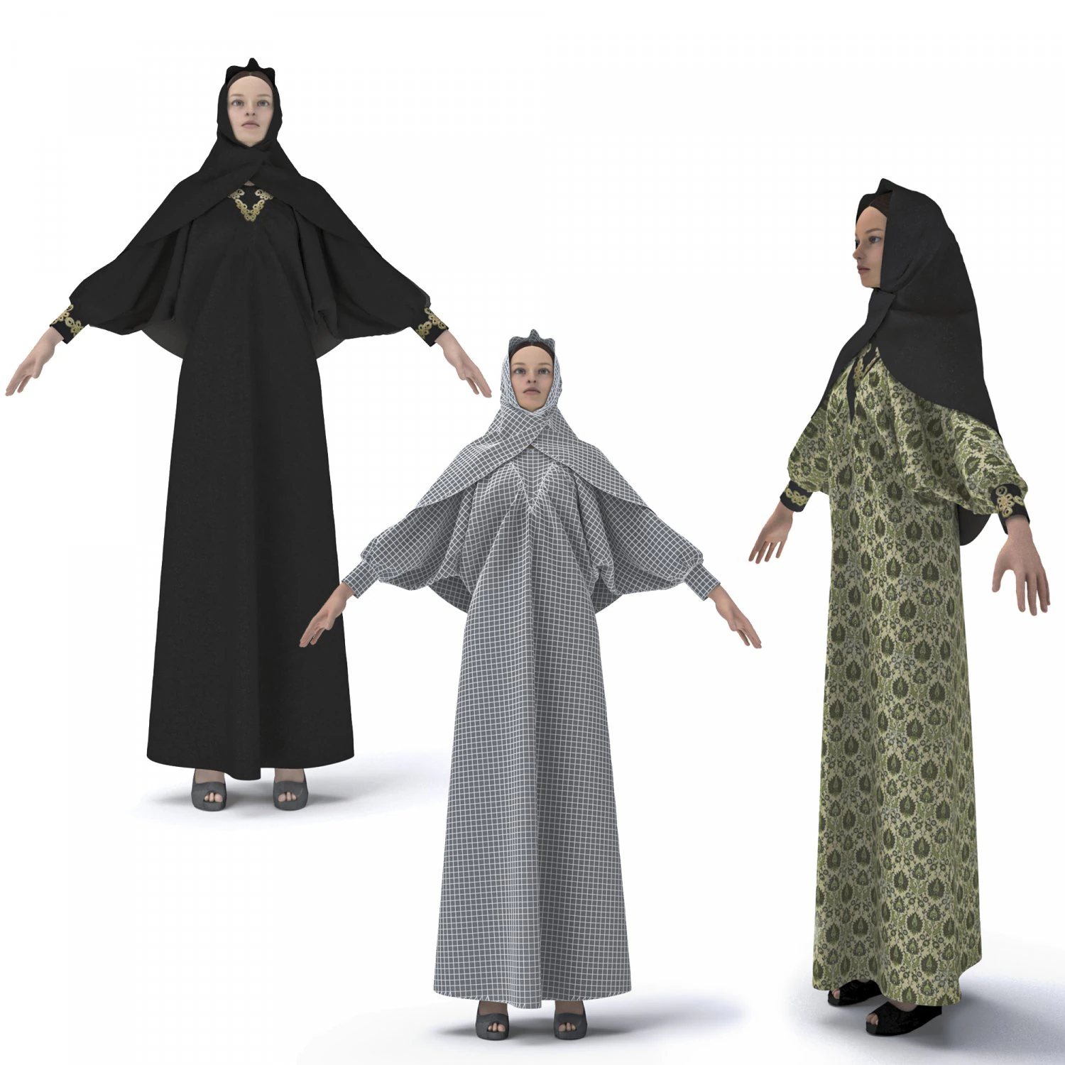 clothing arabic abay 3D Model .c4d .max .obj .3ds .fbx .stl .blend 