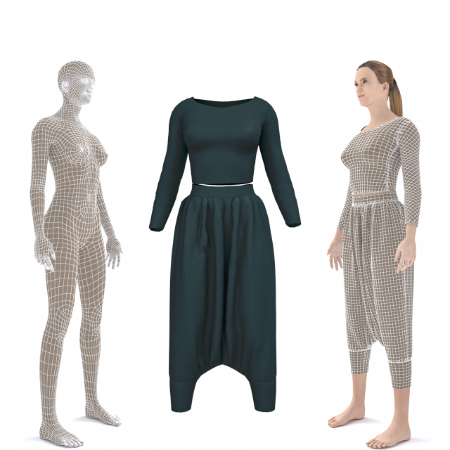 3d character with clothing moroccan pants traditional 3D-Modell .c4d .max .obj .3ds .fbx .stl .blend 
