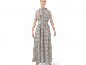 3d character female with clothing dress 3D Model