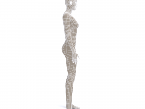 3d character female with clothing dress 3D Model