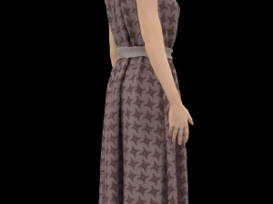 3d character female with clothing dress 3D Model