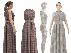 3D karakter, kadin, ile, giyim elbisesi 3D Model