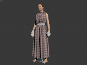 3d character female with clothing dress 3D Model