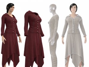 3d character female with secretary clothing 3D 模型