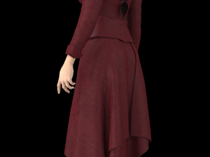 3d character female with secretary clothing Modèle 3D