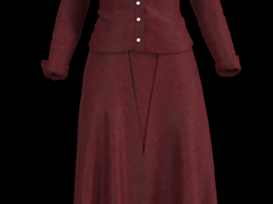 3d character female with secretary clothing Modèle 3D