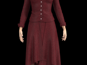 3d character female with secretary clothing Modèle 3D