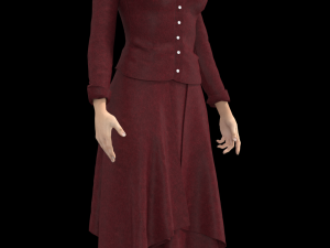 3d character female with secretary clothing Modèle 3D
