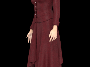 3d character female with secretary clothing Modèle 3D