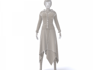 3d character female with secretary clothing Modèle 3D