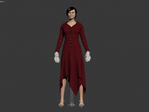 3d character female with secretary clothing Modèle 3D