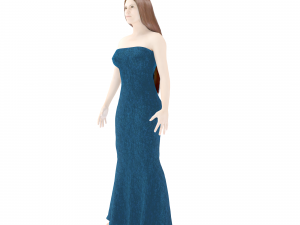 3d character with clothing dress Model 3D